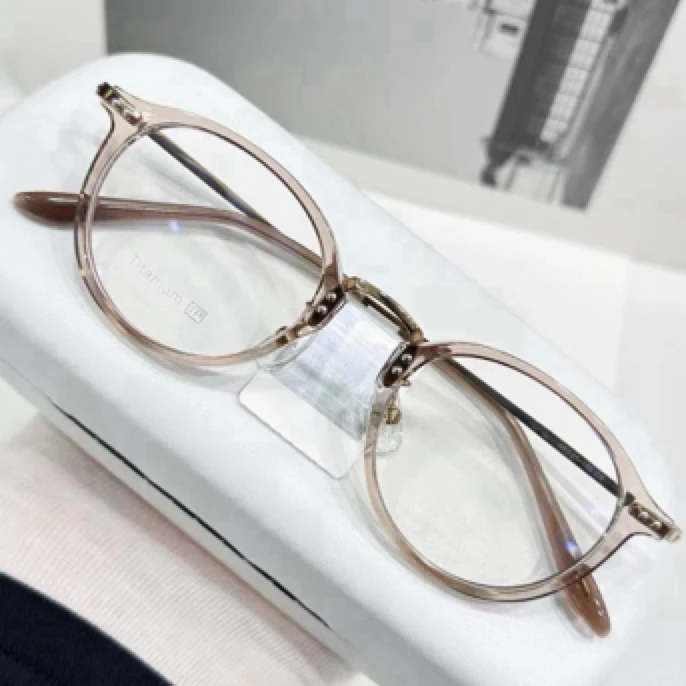 【定制款】时尚钛架浅透茶色 文艺秀气眼镜框