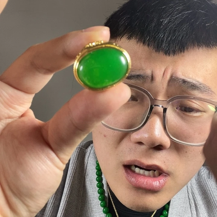 未镶嵌戒指翡翠高端时尚大鸽子蛋戒指