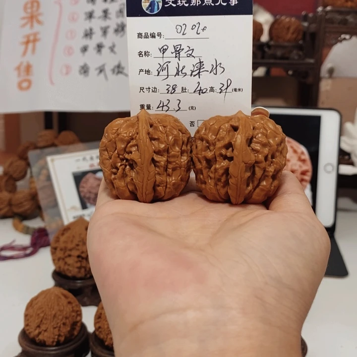 把件文玩核桃甲骨文38.02020