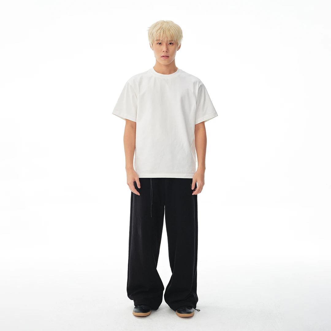 BIPOLAR罗纹拼接春秋百搭情侣宽松潮流美式卫裤 26U019