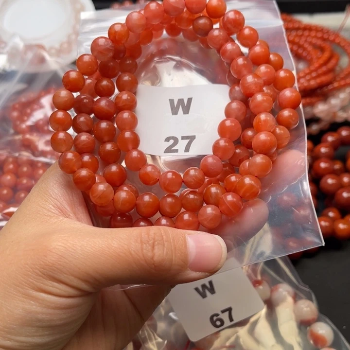 南红玛瑙未镶嵌多样性发货默认微瑕称重8mm
