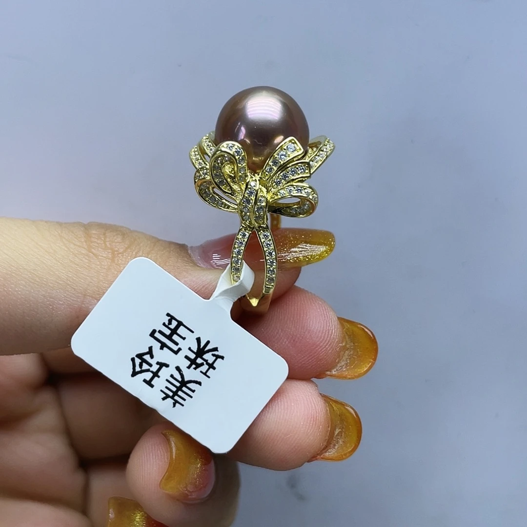 戒指淡水珍珠银S925镶嵌