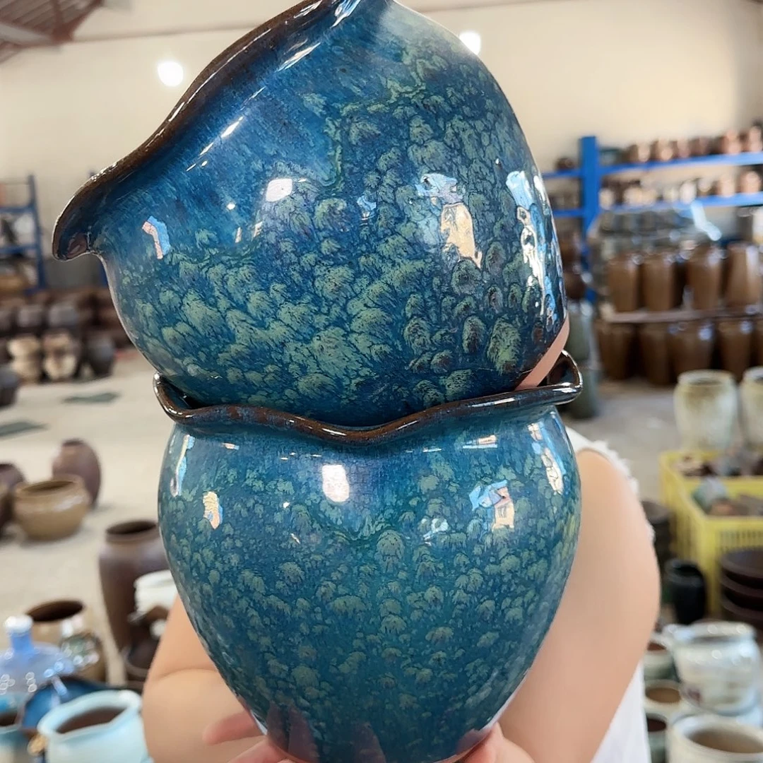 紫砂花盆高18口20