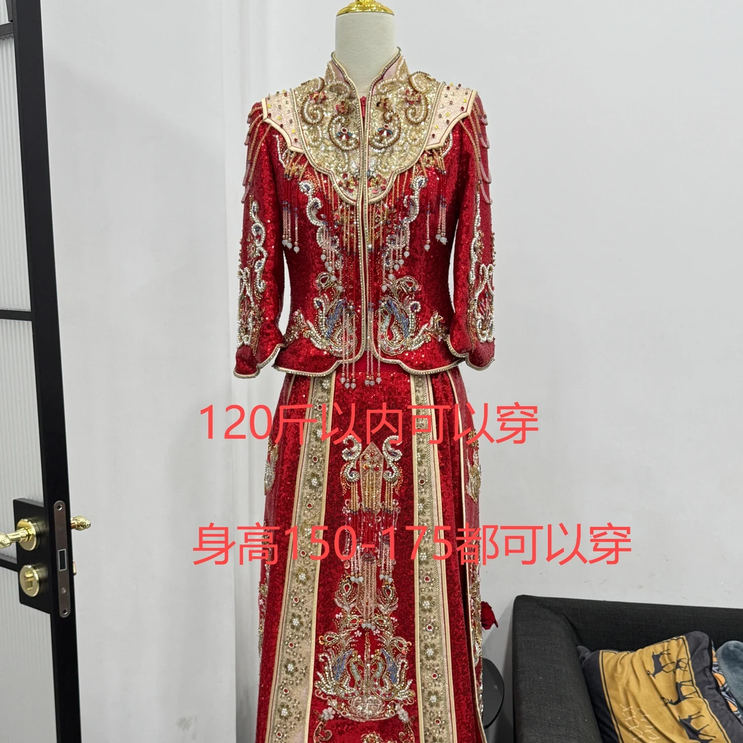 红色秀和服高品质 红金撞色