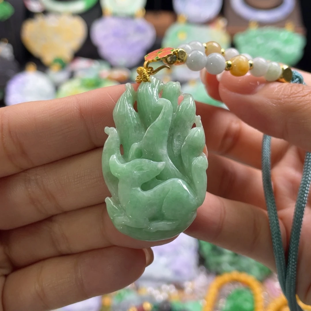 翡翠未镶嵌颈饰代编织