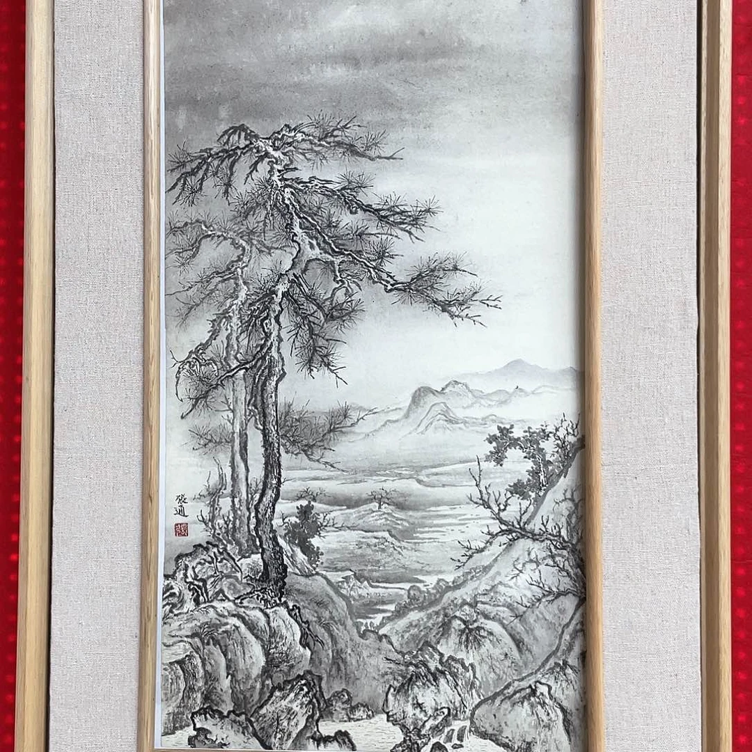 国画手绘国画精品仿古山水，画心