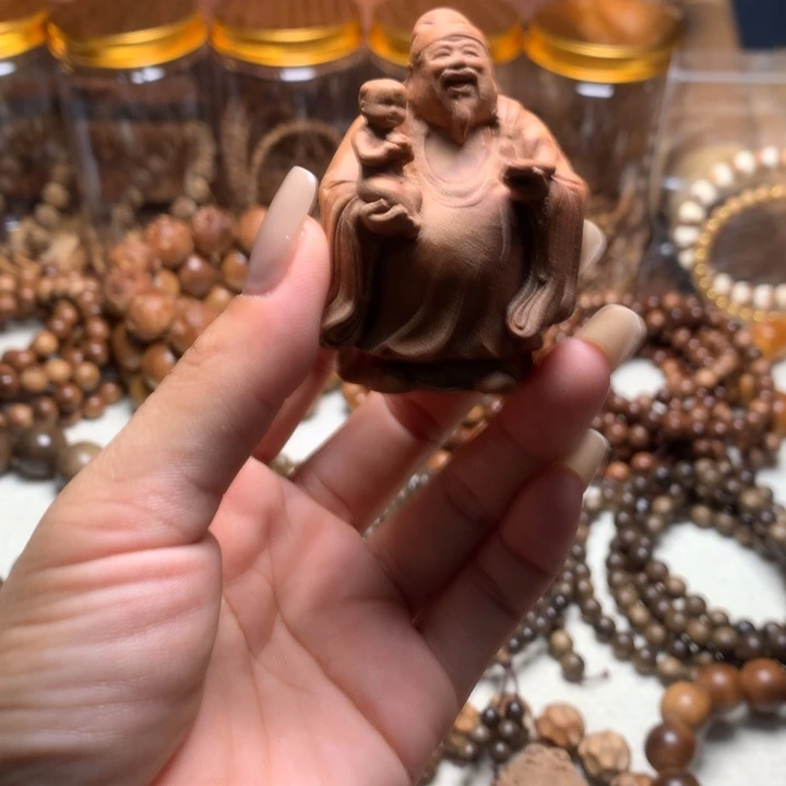 檀香木把件檀香福星