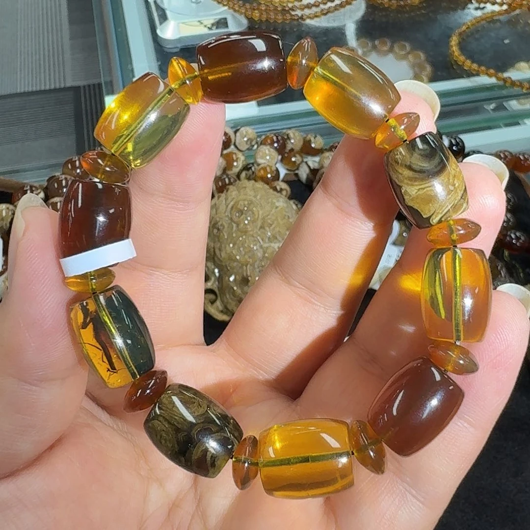 未镶嵌琥珀珠宝奇石多宝桶珠