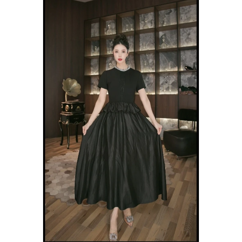 六爻定制 法式气质名媛显瘦优雅时尚连衣裙 45241