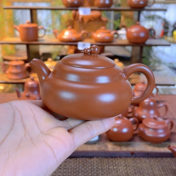 紫砂茶壶陳**生潮州手工手拉葫芦壶