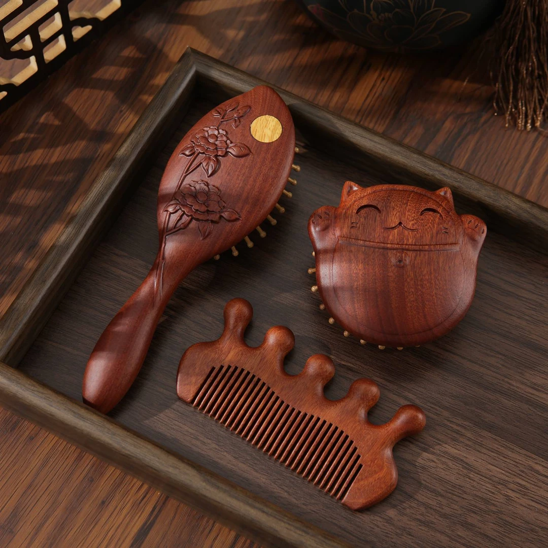 6827 RY 招财猫气垫梳三件套