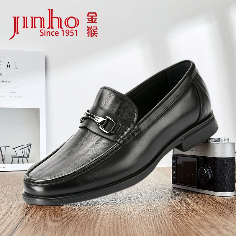 Jinho/金猴【新款】套脚休闲单鞋透气皮鞋时尚舒适男鞋U2824013A/B