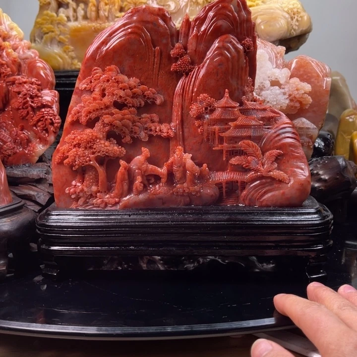 寿山石富春山居图