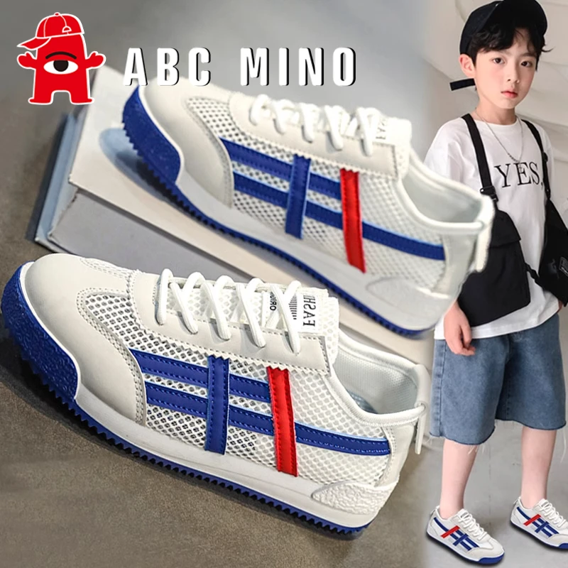 ABC MINO男童运动鞋夏季新款网面透气儿童运动板鞋男孩阿甘单网鞋