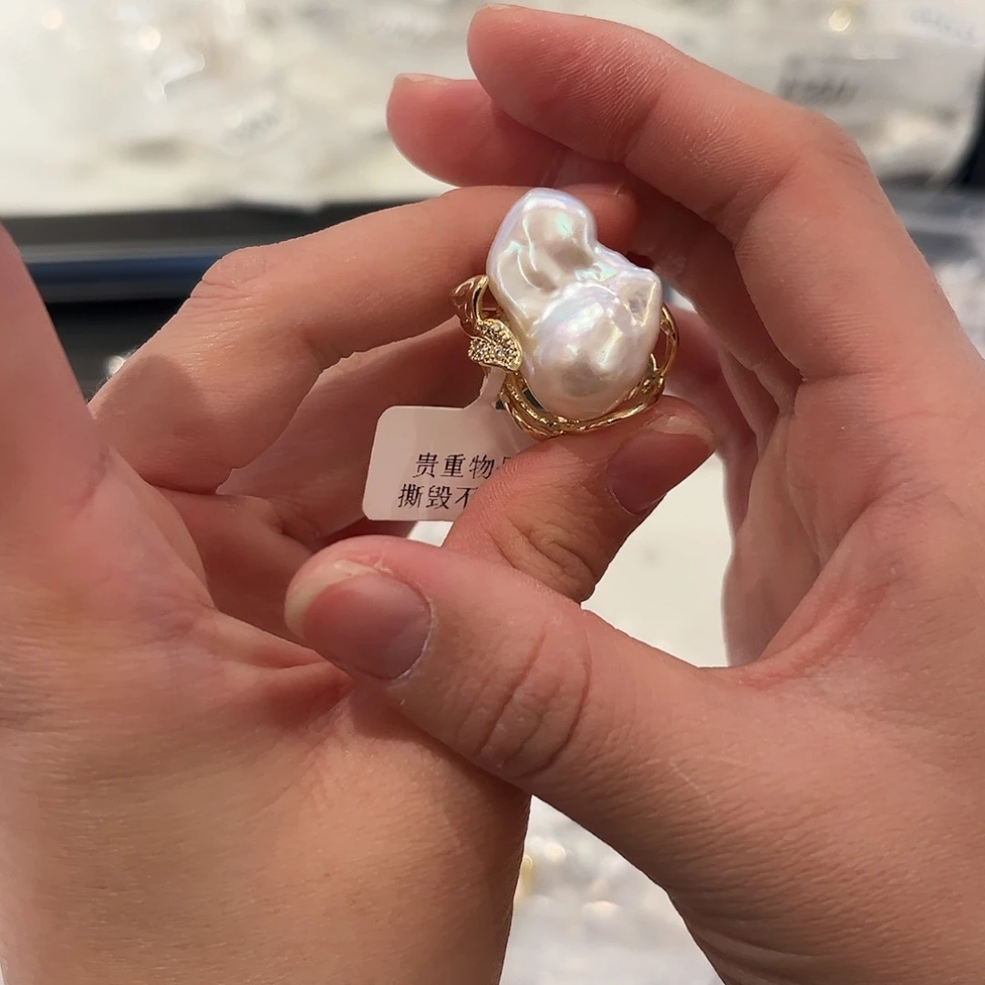 淡水珍珠戒指合金