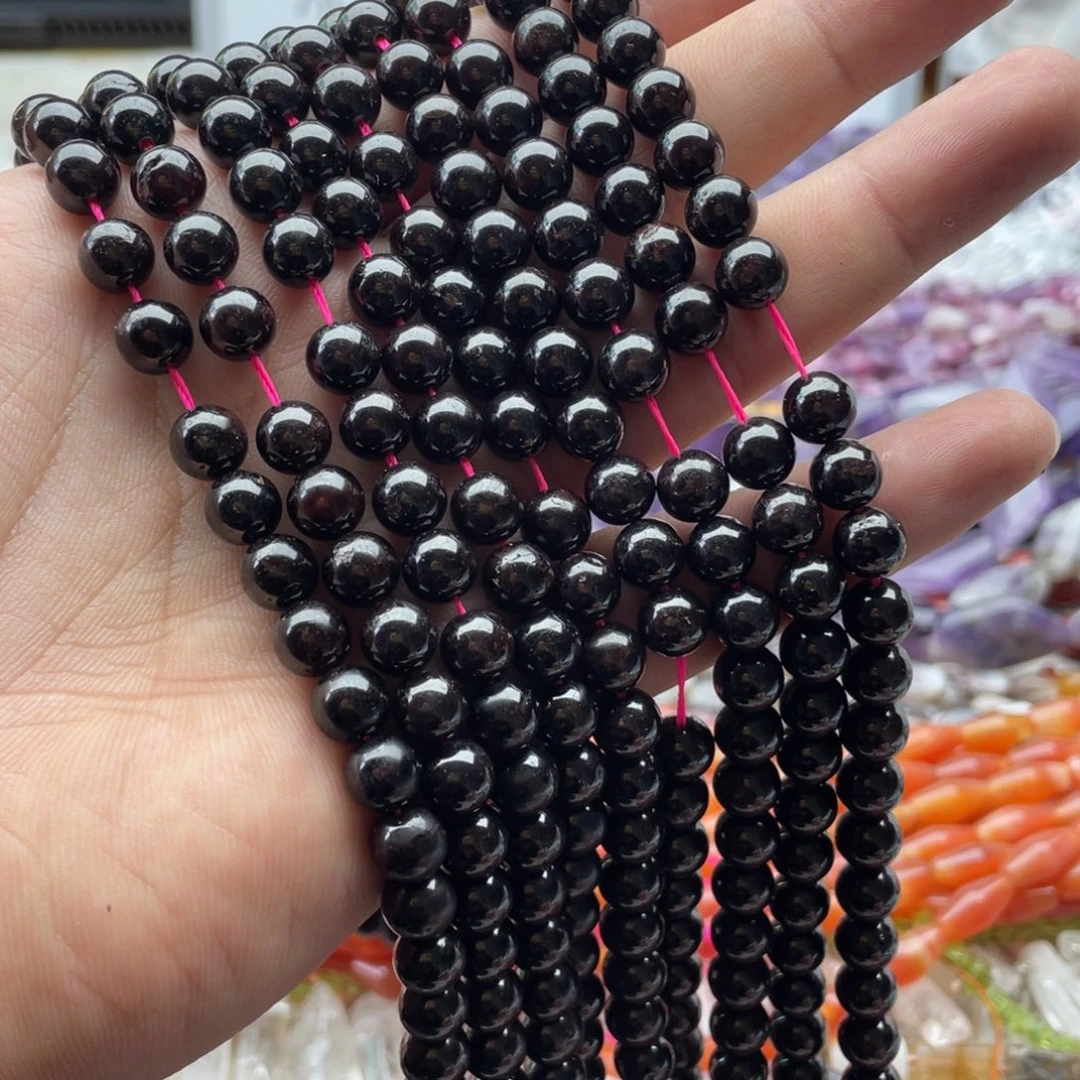 玛瑙/玉髓合金珠宝半成品一条装卡7+mm老矿石榴石圆珠