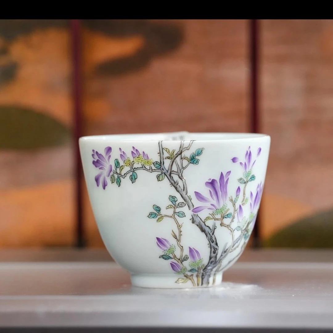 溢珍堂紫玉兰直口杯