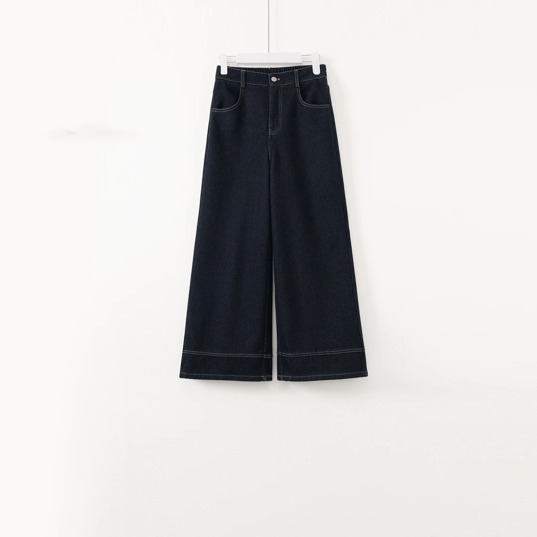 几里与麻 百搭气质显瘦牛仔裤 裤长98 1121681