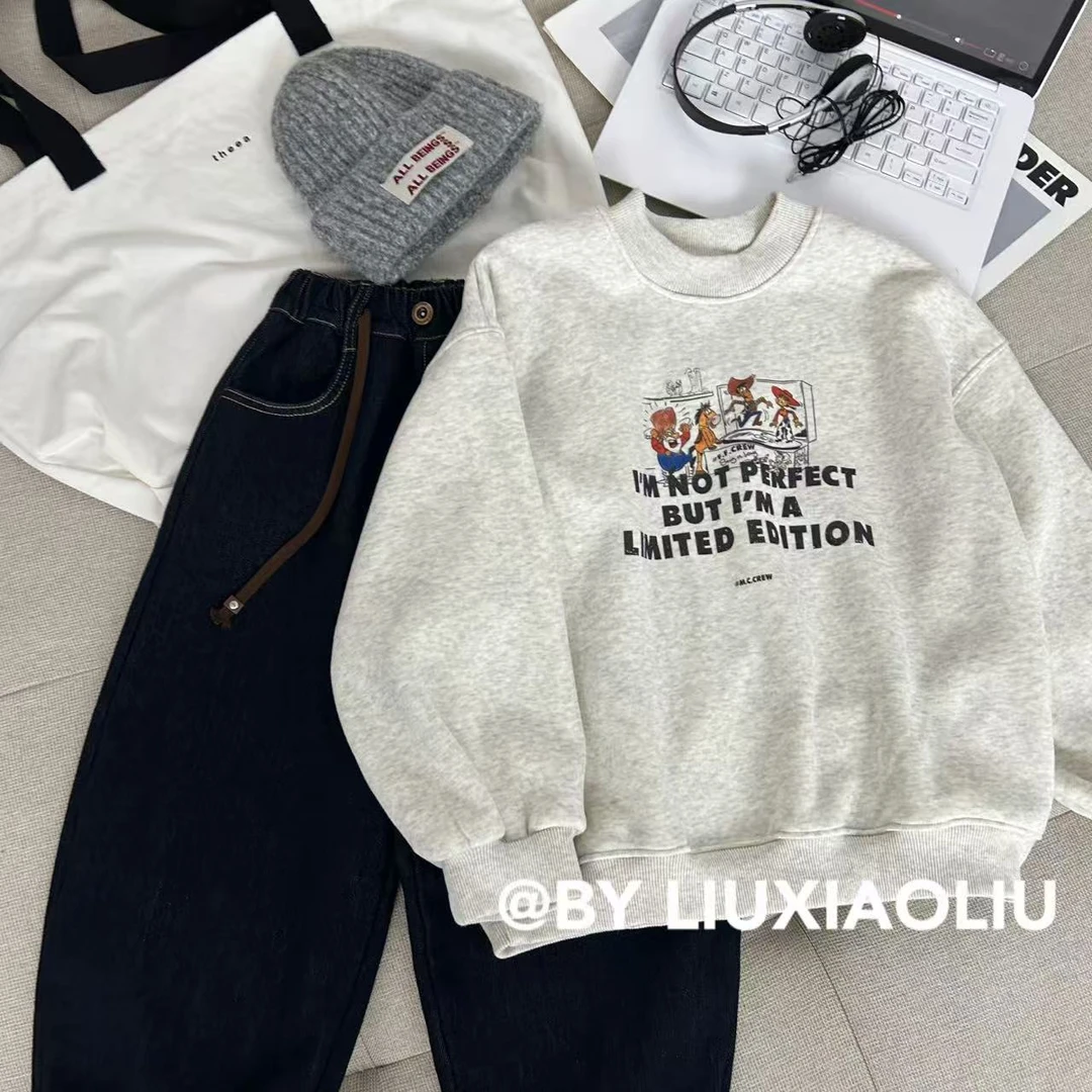 杭州六小六正版BY LIUXIAOLIU秋冬季儿童加绒卫衣17680