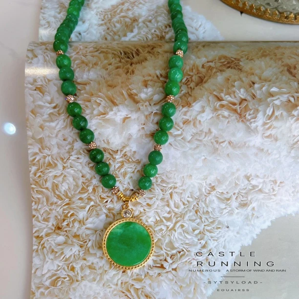 铜合金项链 娜菲迪曼绿丝塔系列 9840气质时尚百搭轻奢经典绿色