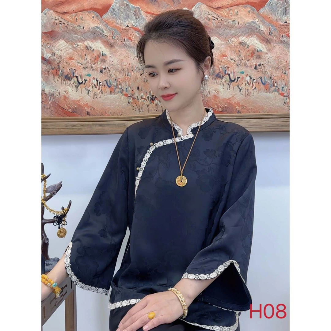 【悠悠】新中式国风提花小衫（H08）