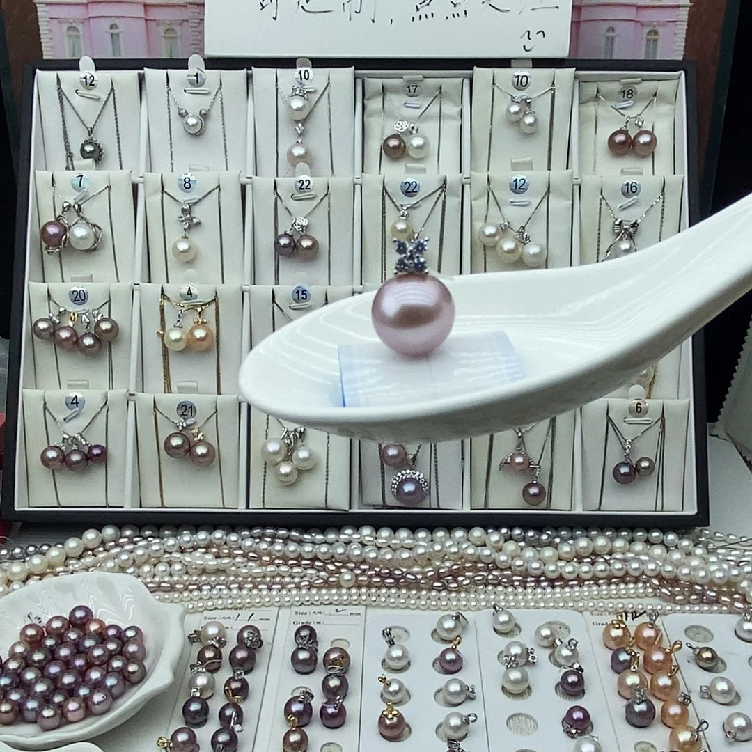 淡水珍珠银S925镶嵌珍珠