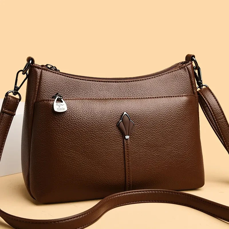 专柜正品真皮女包2025新款斜挎包女款包包大容量单肩包妈妈手提包