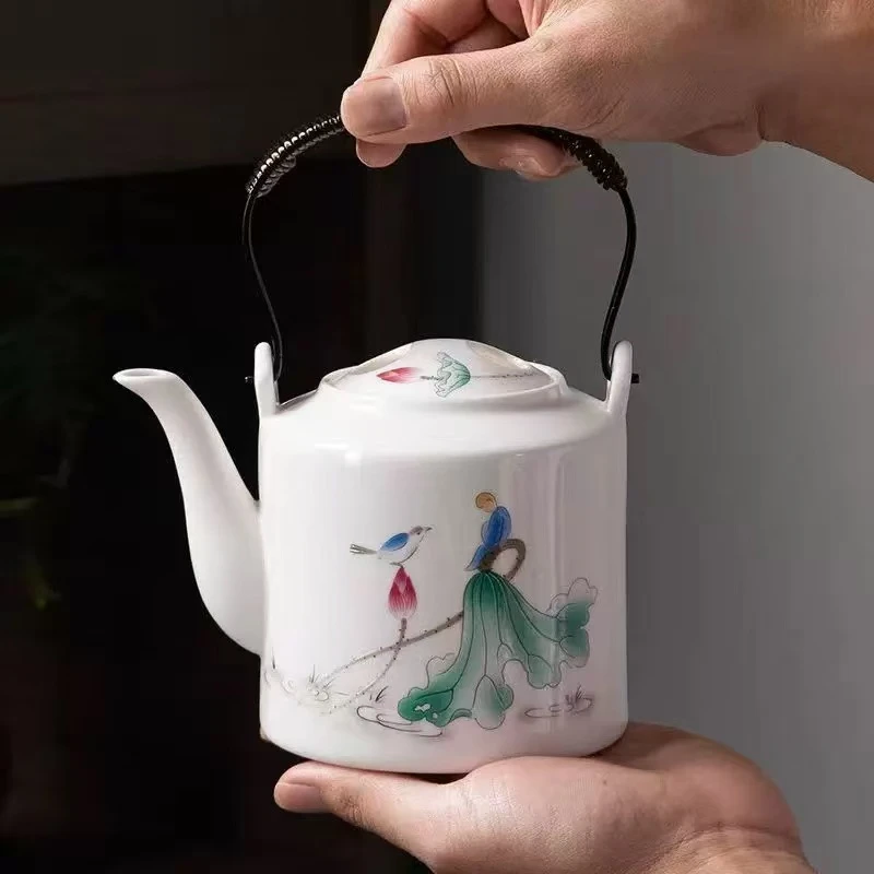 X964-羊脂玉荷花提梁壶HSF1