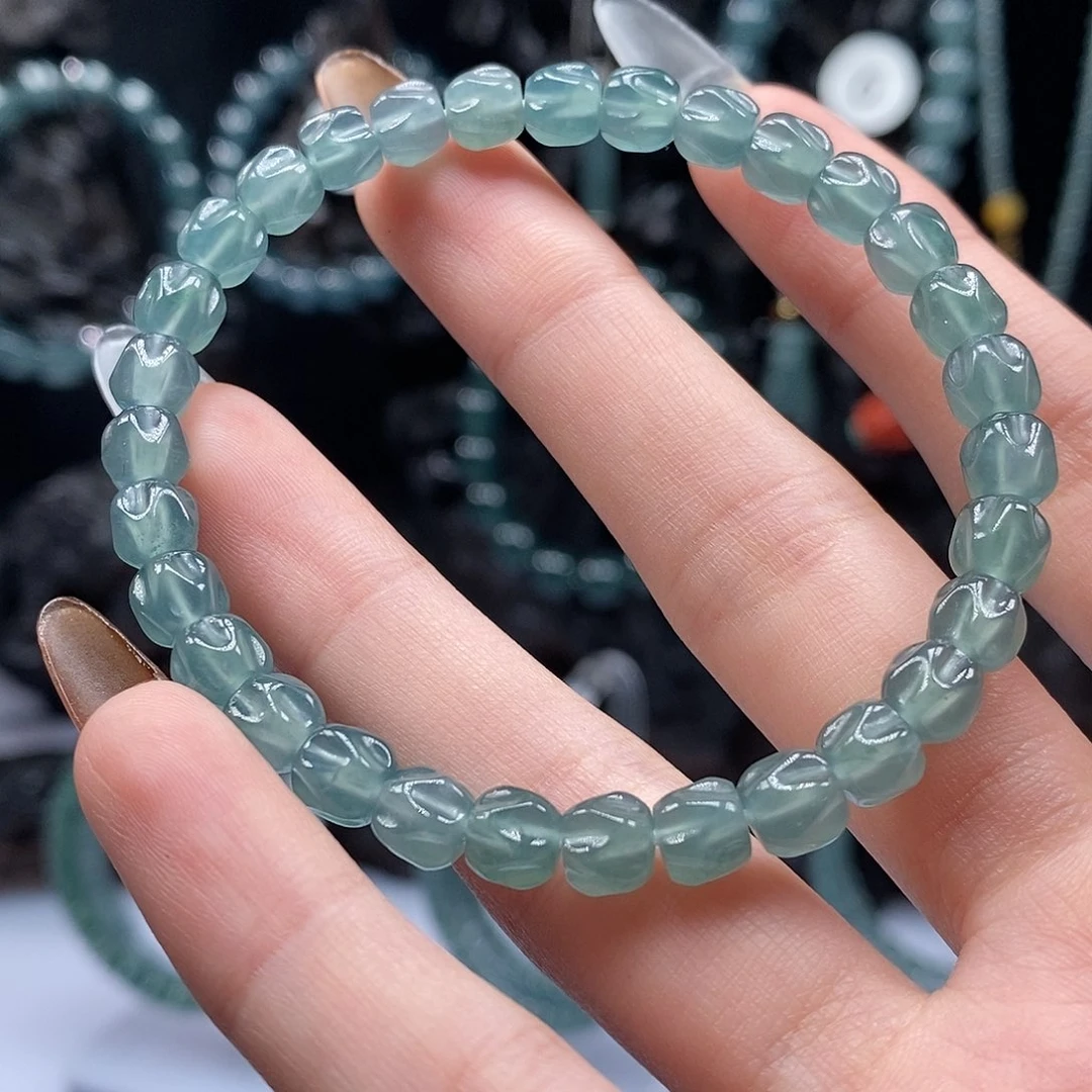 未镶嵌手链翡翠6.4mm百香籽手串