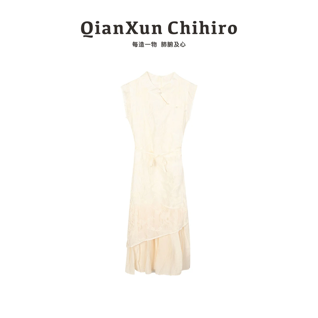 冯冯斜下摆门襟设计时尚经典新中式旗袍款连衣裙C4LYQ5428A