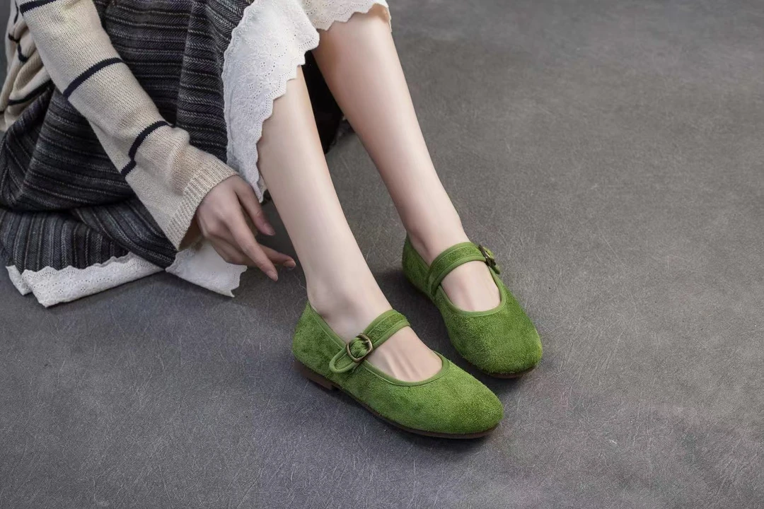 5001-3民族风超时尚复古翻毛皮小单鞋