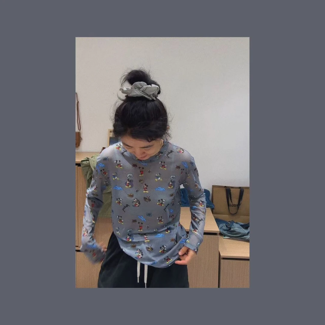 防晒米奇百搭长袖T