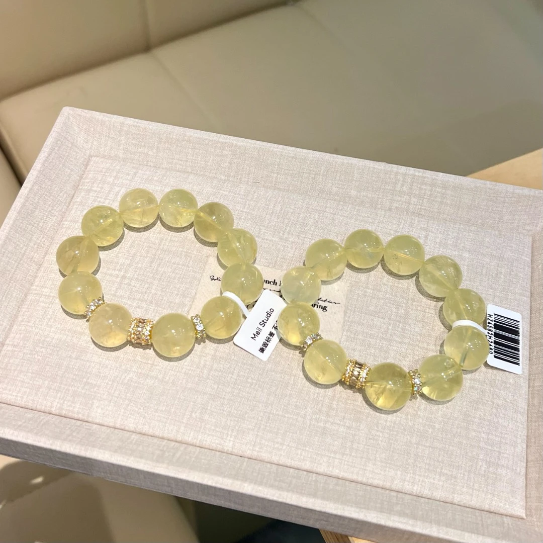 「直播间专属」4603 柠檬黄水晶 水晶手串多样性发其一