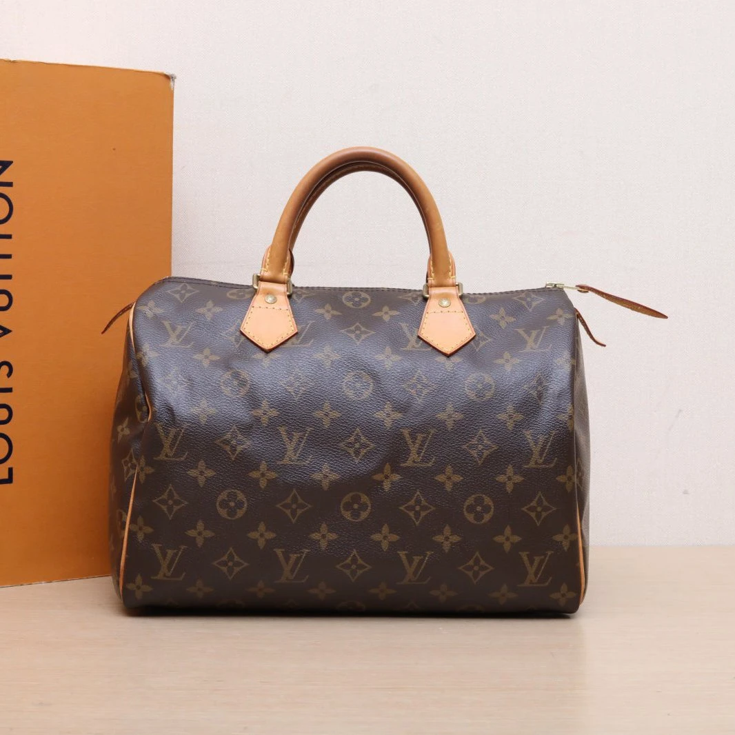 95新 LouisVuitton/路易威登 小花攀攀Speedy 30 无肩带 老花