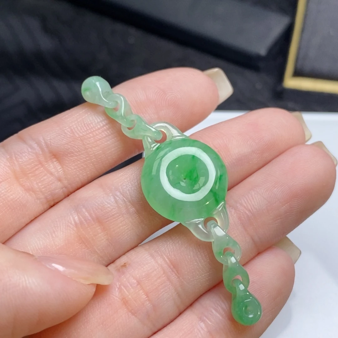 翡翠未镶嵌手链平安扣拉环