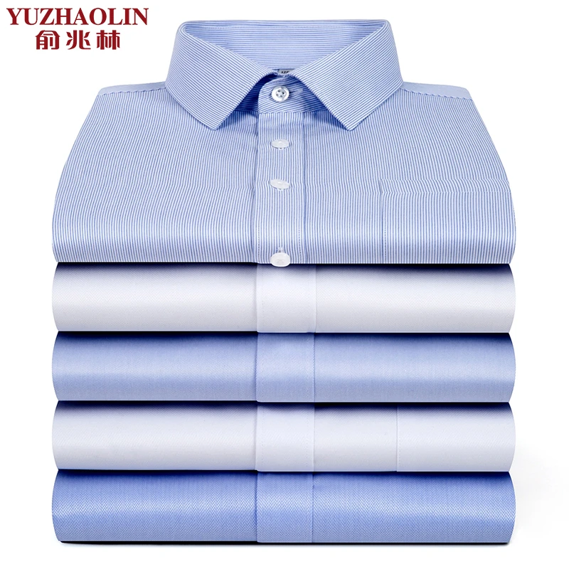 【DP免烫】俞兆林全棉秋季长袖衬衫高档商务轻奢中年宽松休闲衬衣