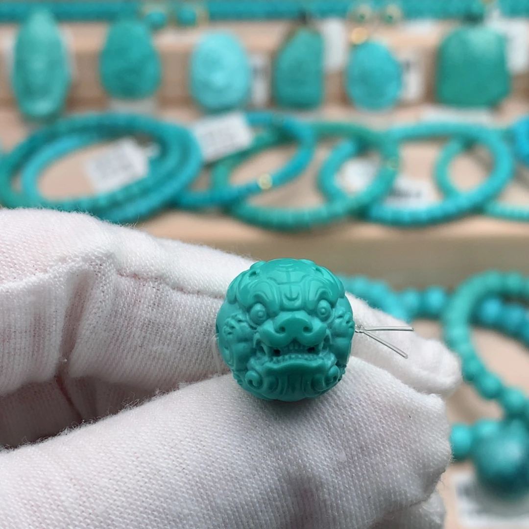 未镶嵌绿松石珠宝奇石15mm