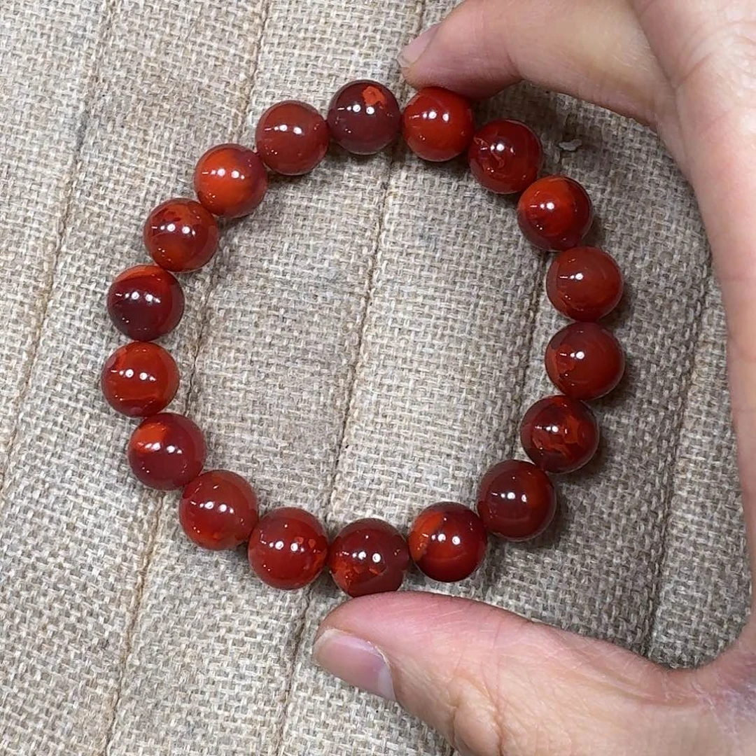 南红玛瑙未镶嵌手链手串原矿南红牛血火焰纹11大加