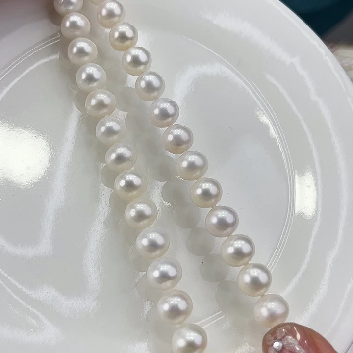 淡水珍珠颈饰未镶嵌卡9冷白