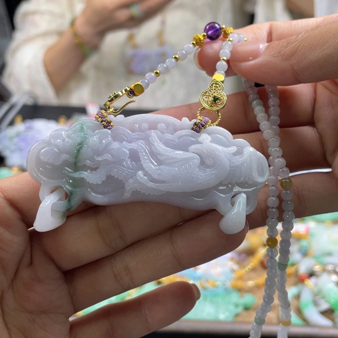 翡翠未镶嵌颈饰代编织