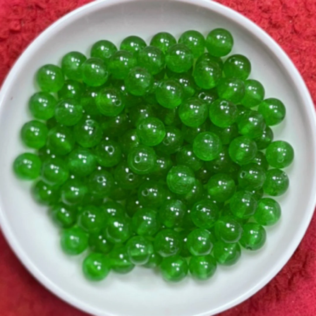 天然珠宝玉石 散珠冰阳绿Q62  8mm 30颗（赠弹力线）