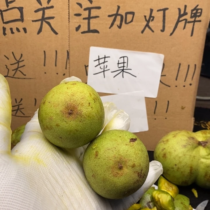 文玩核桃青皮一对 苹果园
