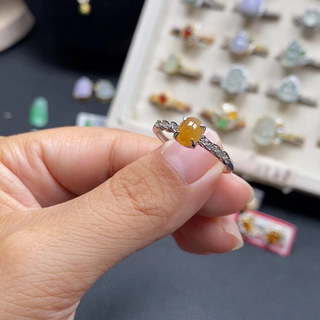 翡翠银S925镶嵌戒指