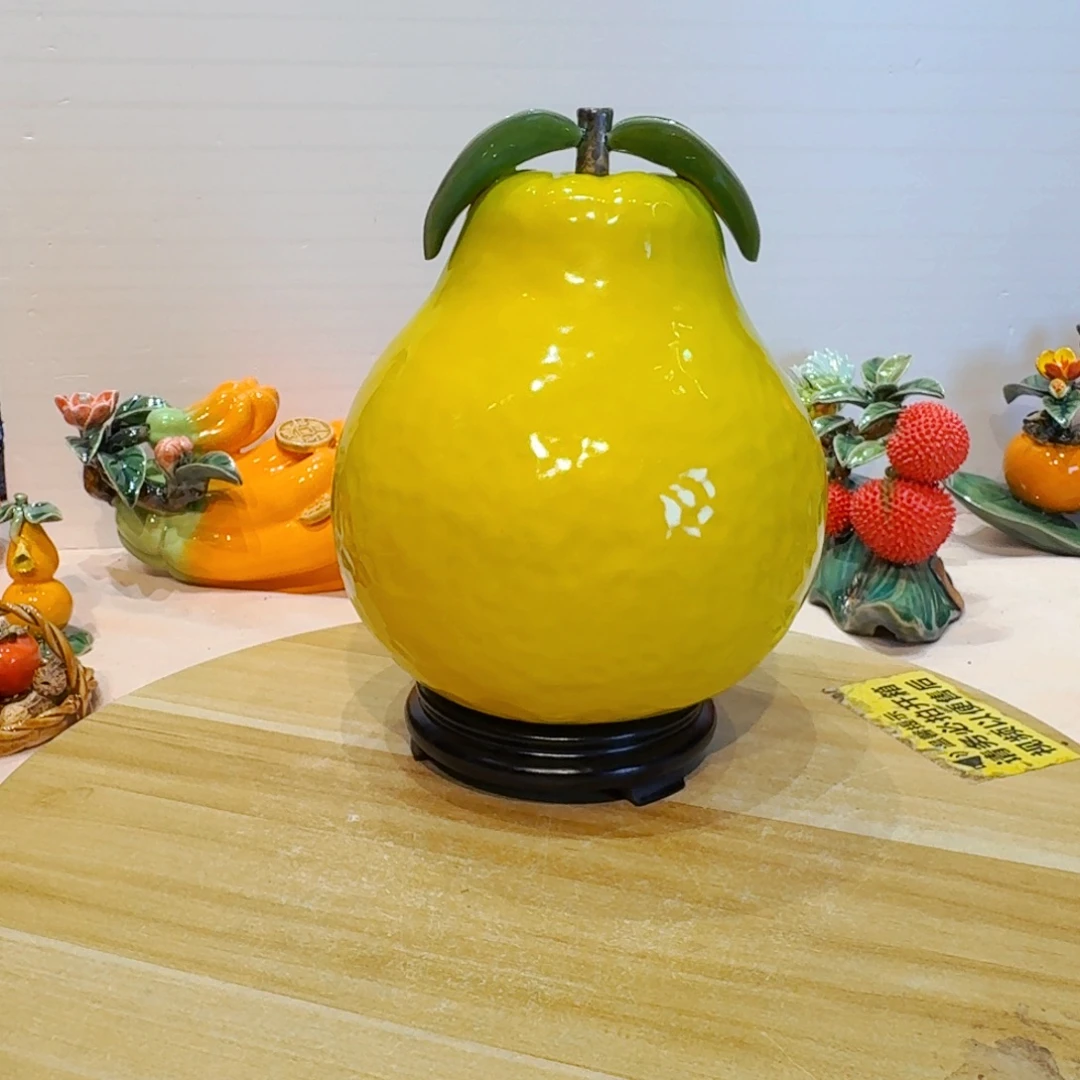 用***7陶瓷单个大柚子摆件