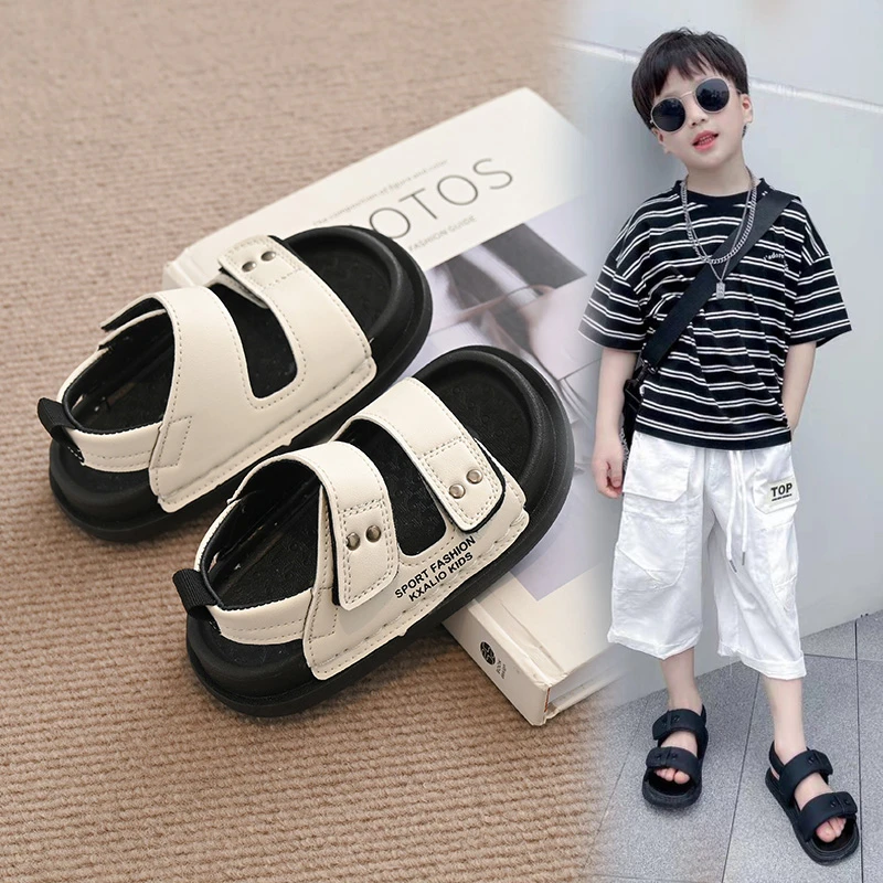 牧童儿童2025夏季新款男童露趾沙滩鞋女童休闲小中大童宝宝凉鞋潮