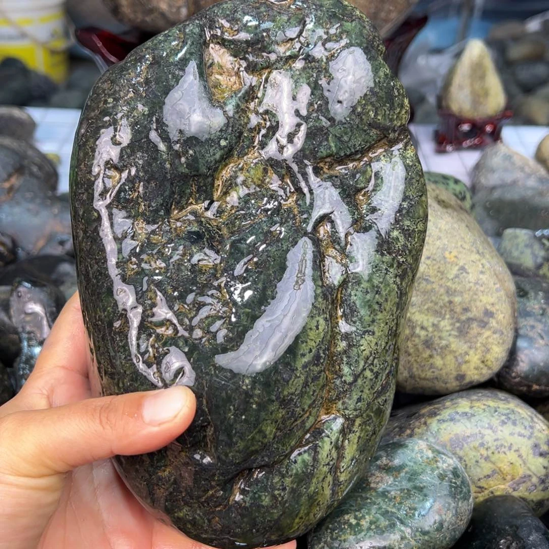 合金蛇纹石玉西藏藏玉药王石大*菜