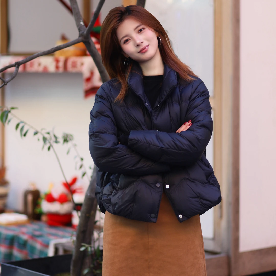 韩版短款白鸭绒羽绒服