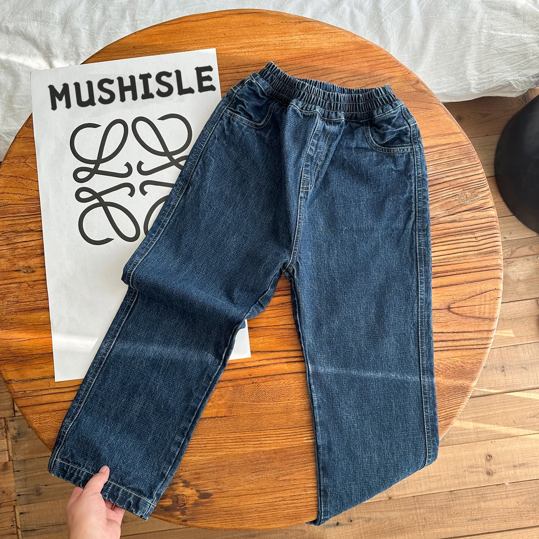 【MUSHISLE】阿又春季童装儿童男童中大童水洗百搭牛仔裤85020C