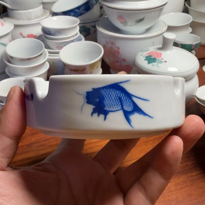 康***乐醴陵鱼乐图烟灰缸一等品福利价