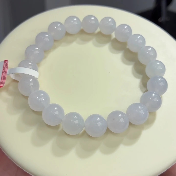 张***越翡翠未镶嵌手链冰胶浅紫卡9.8